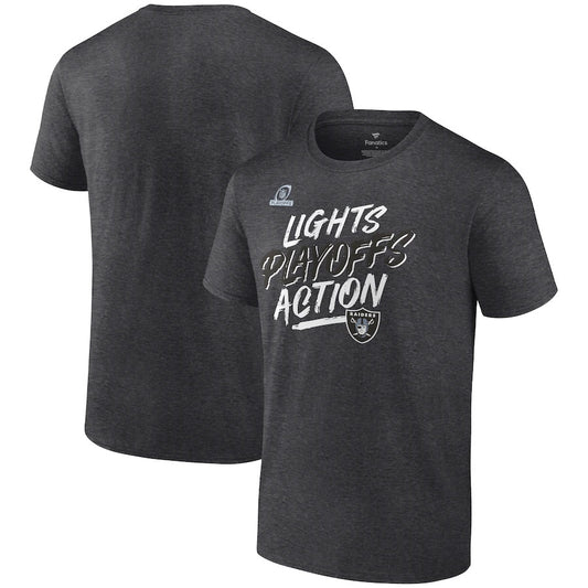 LAS VEGAS RAIDERS MEN'S 2021 PLAYOFF BOUND LIGHTS ACTION T-SHIRT