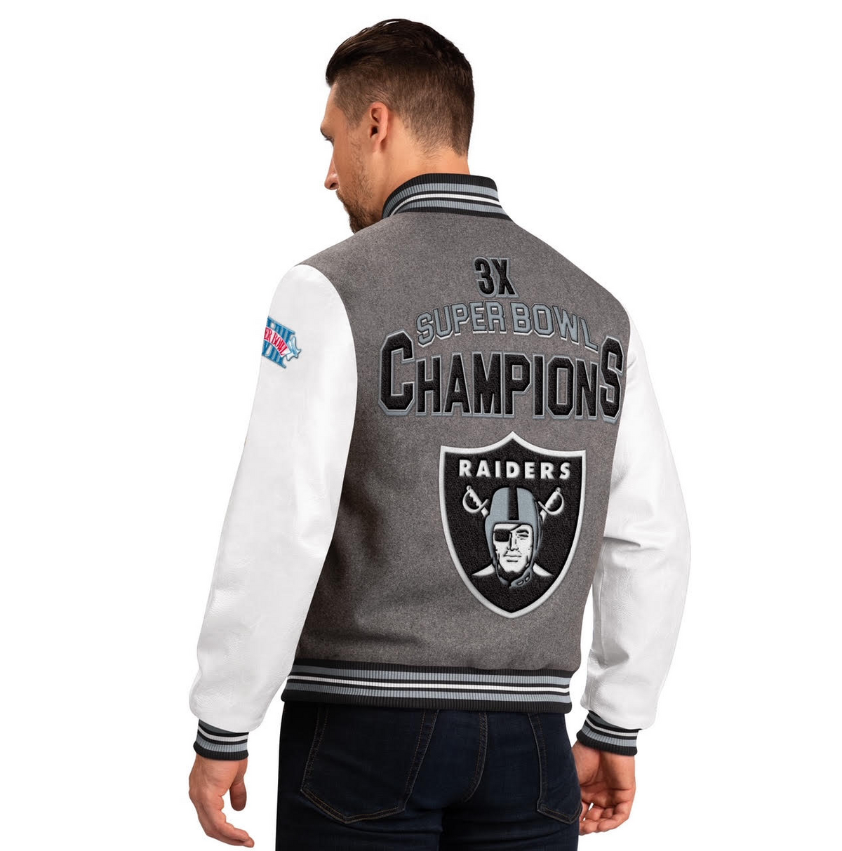 LAS VEGAS RAIDERS MEN'S CHALLENGER VARSITY JACKET