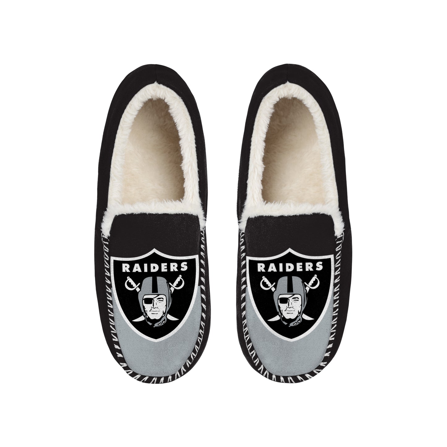 LAS VEGAS RAIDERS MEN'S COLOR BLOCK MOCCASINS