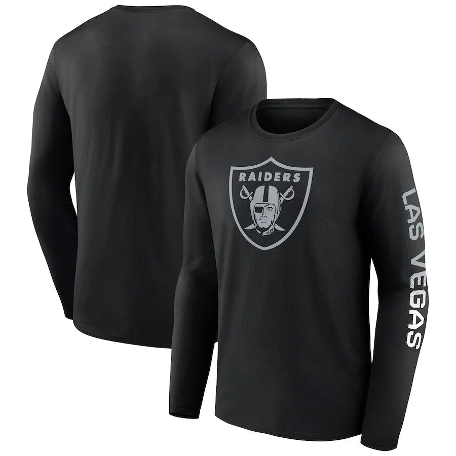 CAMISETA DE MANGA LARGA PARA HOMBRE LAS VEGAS RAIDERS CON SIGNO TRANSPARENTE 