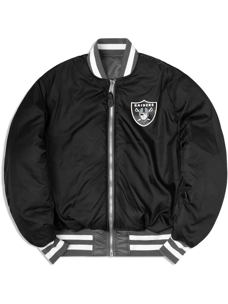 CHAQUETA BOMBER REVERSIBLE ALPHA INDUSTRIES DE LAS VEGAS RAIDERS PARA HOMBRE