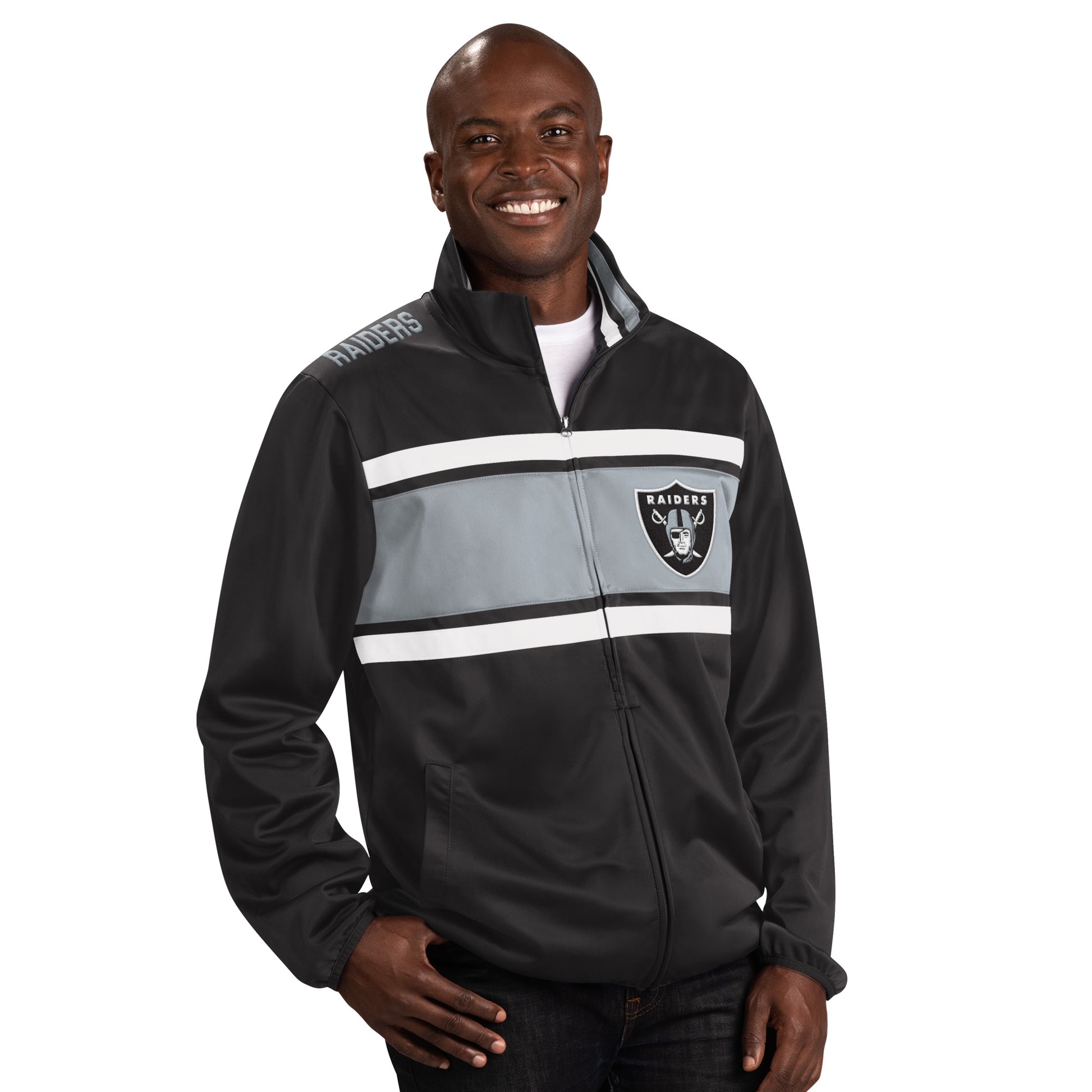 Las Vegas Raiders Men's Off Tackle Track Jacket 22 Blk / 3XL