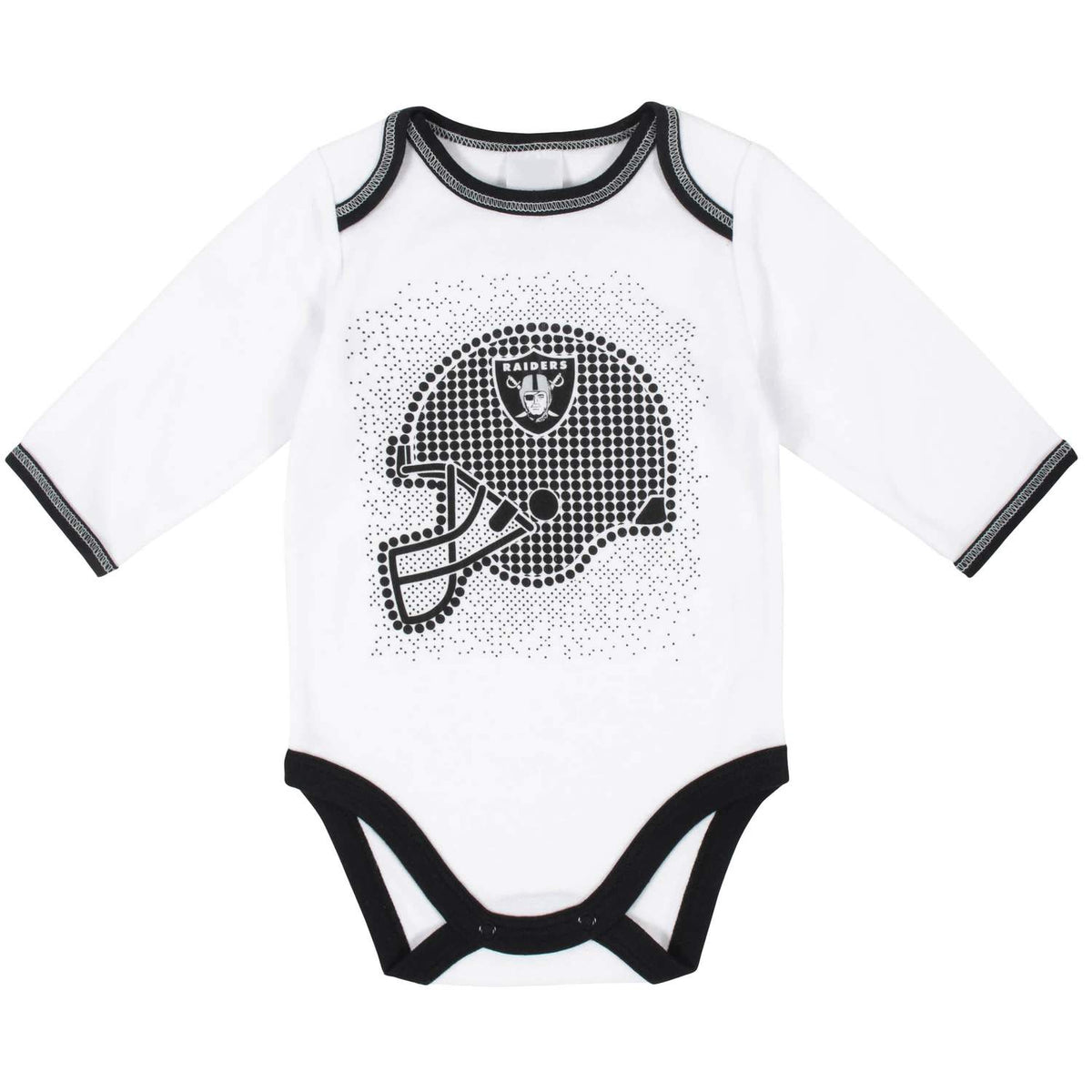 LAS VEGAS RAIDERS NEWBORN 3-PIECE FOOTED PAJAMA SET
