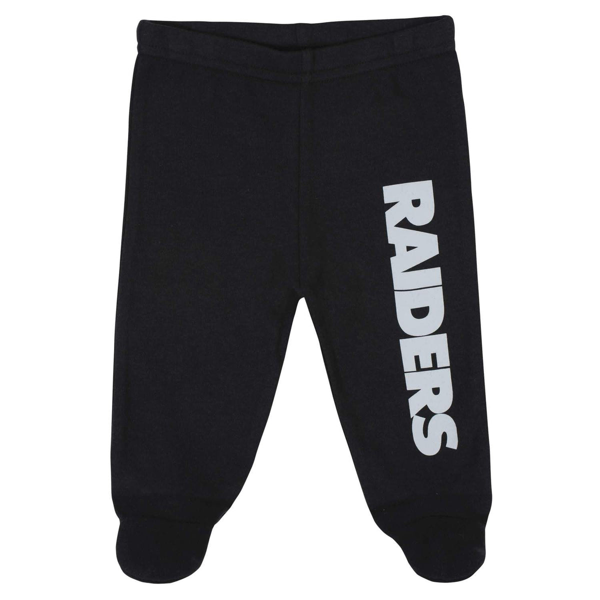 LAS VEGAS RAIDERS NEWBORN 3-PIECE FOOTED PAJAMA SET