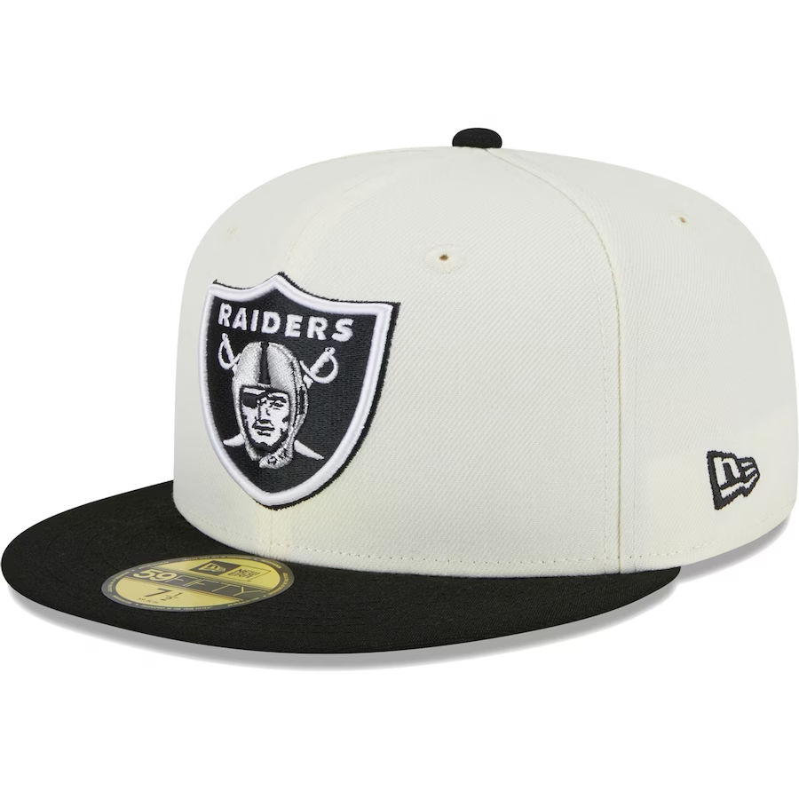 LAS VEGAS RAIDERS RETRO PATCH 59FIFTY FITTED - CREAM/ BLACK
