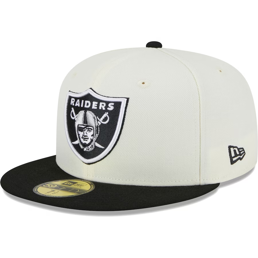 PARCHE RETRO DE LAS VEGAS RAIDERS 59FIFTY AJUSTADO - CREMA/ NEGRO