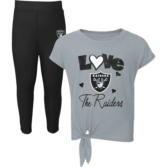 CAMISETA Y LEGGINGS PARA NIÑOS TODDLER FOREVER LOVE DE LAS VEGAS RAIDERS