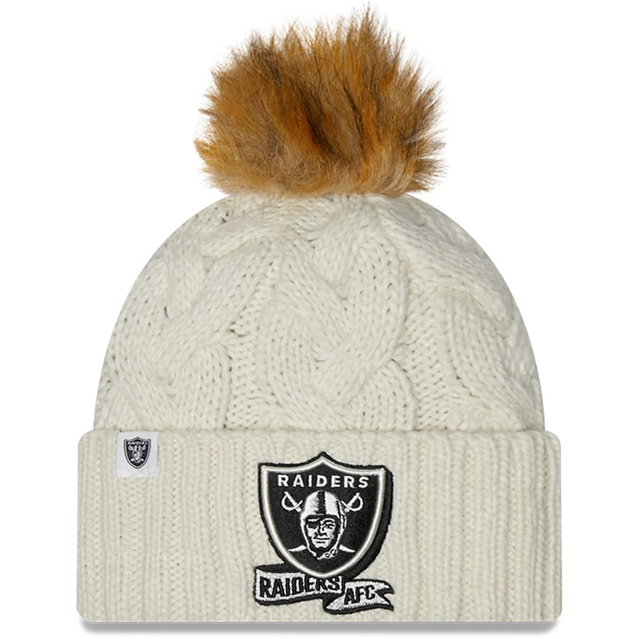 LAS VEGAS RAIDERS WOMEN'S 2022 SIDELINE CUFFED KNIT - CREAM