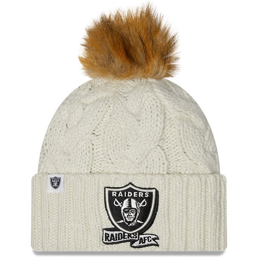 LAS VEGAS RAIDERS WOMEN'S 2022 SIDELINE CUFFED KNIT - CREAM