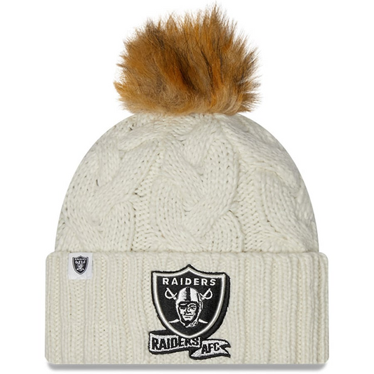 LAS VEGAS RAIDERS MUJER 2022 SIDELINE CUFFED KNIT - CREMA