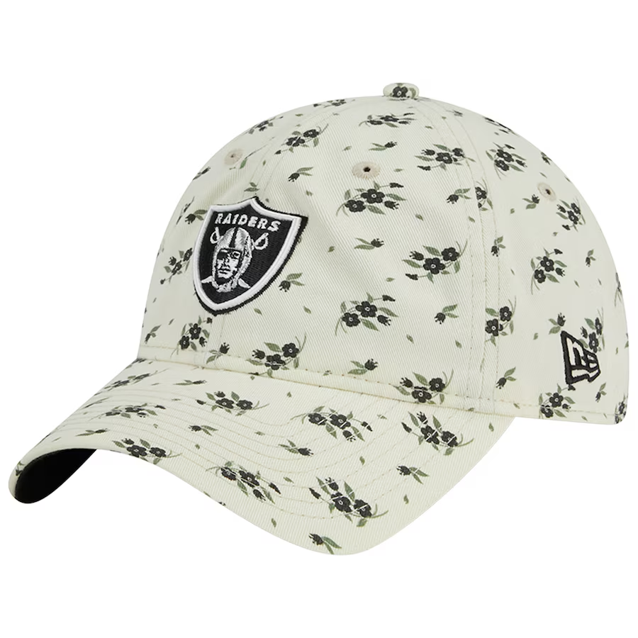 LAS VEGAS RAIDERS WOMEN'S BLOOM 9TWENTY ADJUSTABLE HAT - CREAM