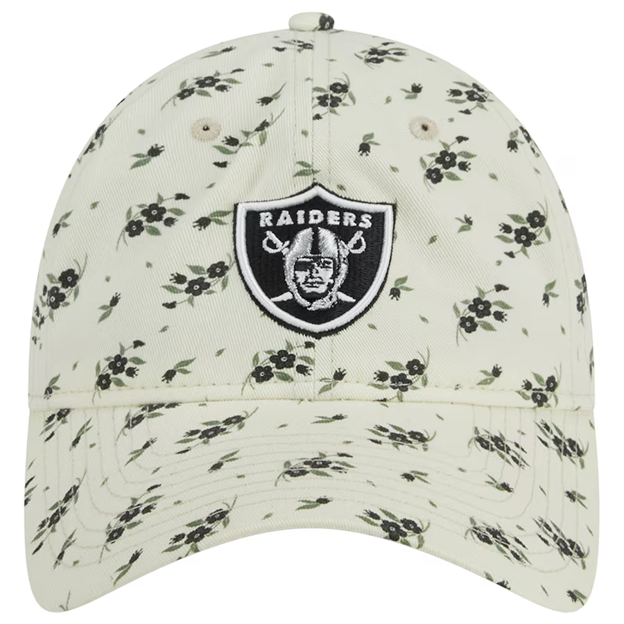 LAS VEGAS RAIDERS WOMEN'S BLOOM 9TWENTY ADJUSTABLE HAT - CREAM