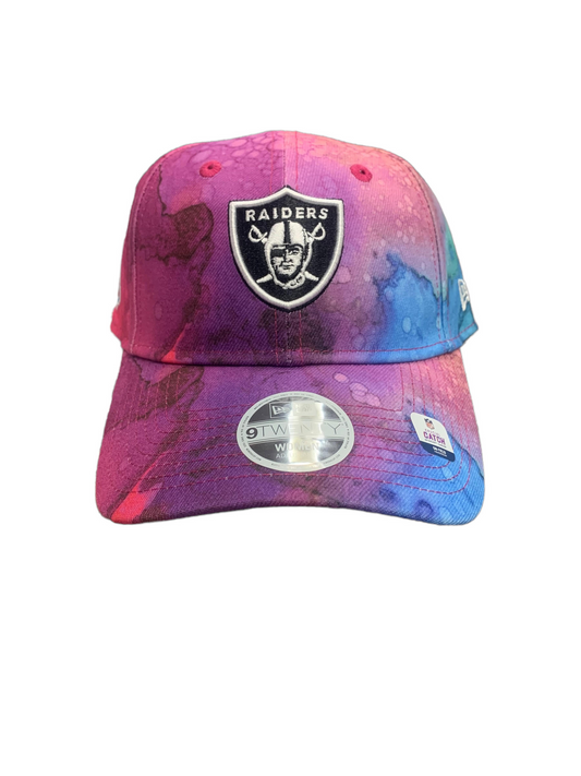 Women's Las Vegas Raiders New Era Pink Tie Dye 2022 NFL Crucial Catch Pom  Knit Hat