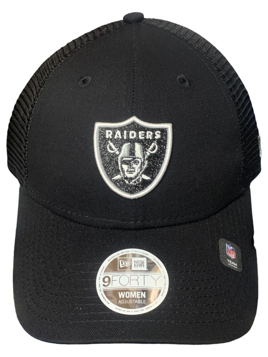 LAS VEGAS RAIDERS WOMEN'S LOGO SPARKLE 9FORTY ADJUSTABLE SNAP HAT