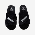 LAS VEGAS RAIDERS WOMEN'S SCRIPT CROSS SLIPPERS