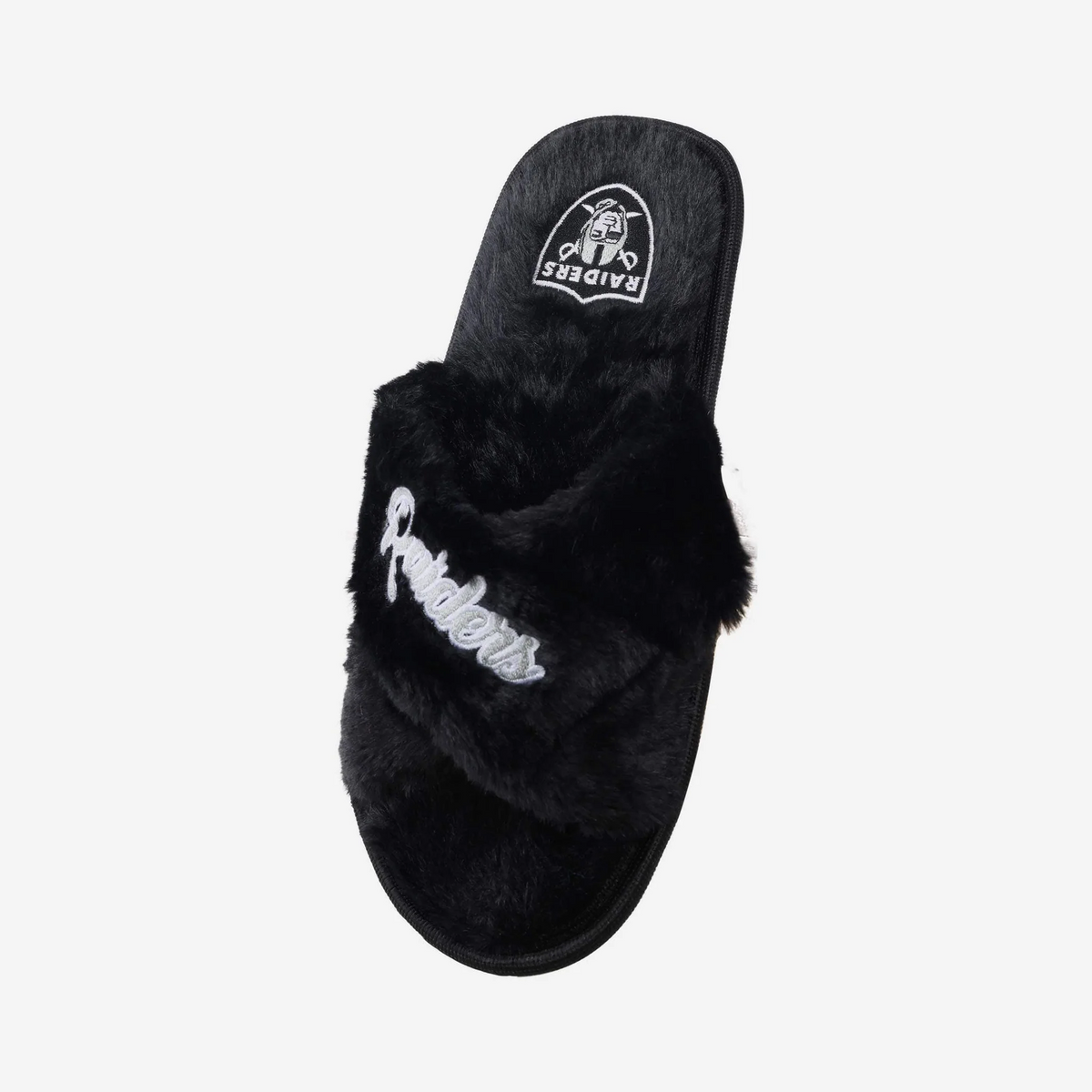 LAS VEGAS RAIDERS WOMEN'S SCRIPT CROSS SLIPPERS