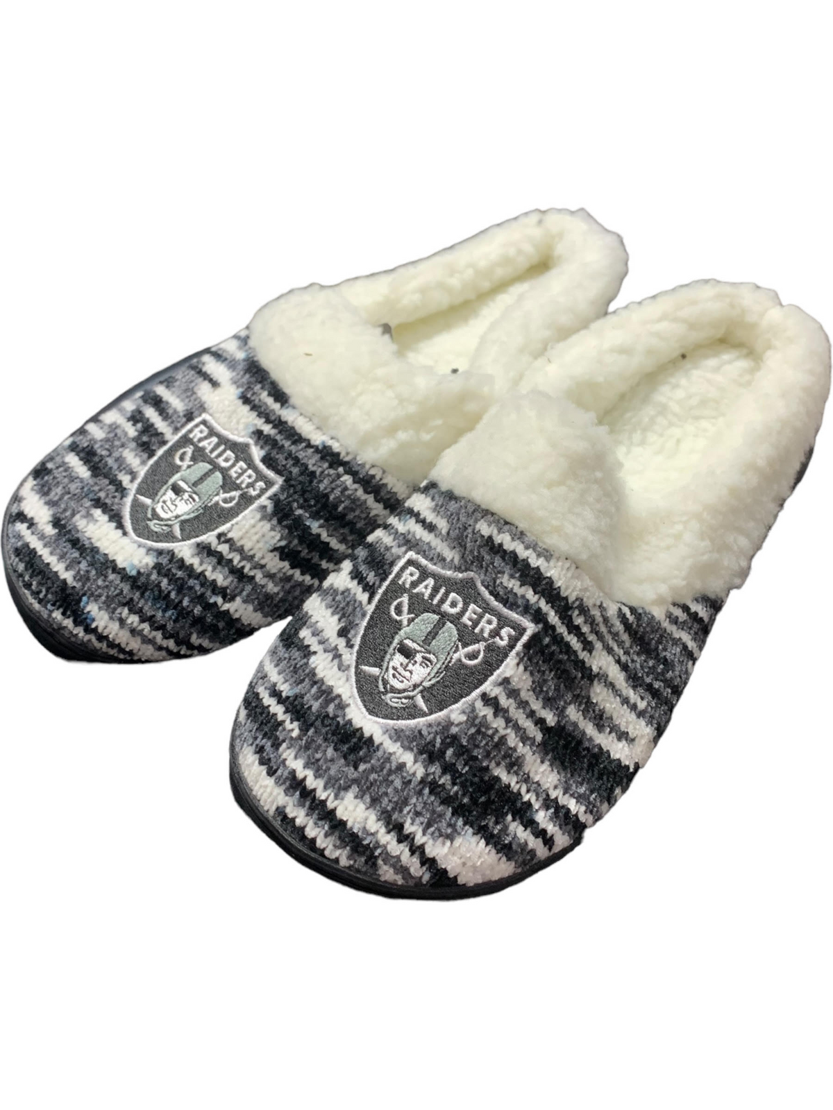LAS VEGAS RAIDERS WOMEN'S SHERPA LINED SLIPPERS