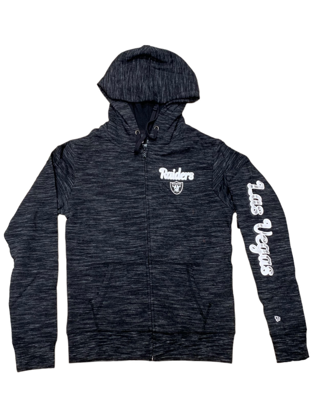LAS VEGAS RAIDERS WOMEN'S SLEEVE NAME FULL-ZIP HOODIE SWEATSHIRT