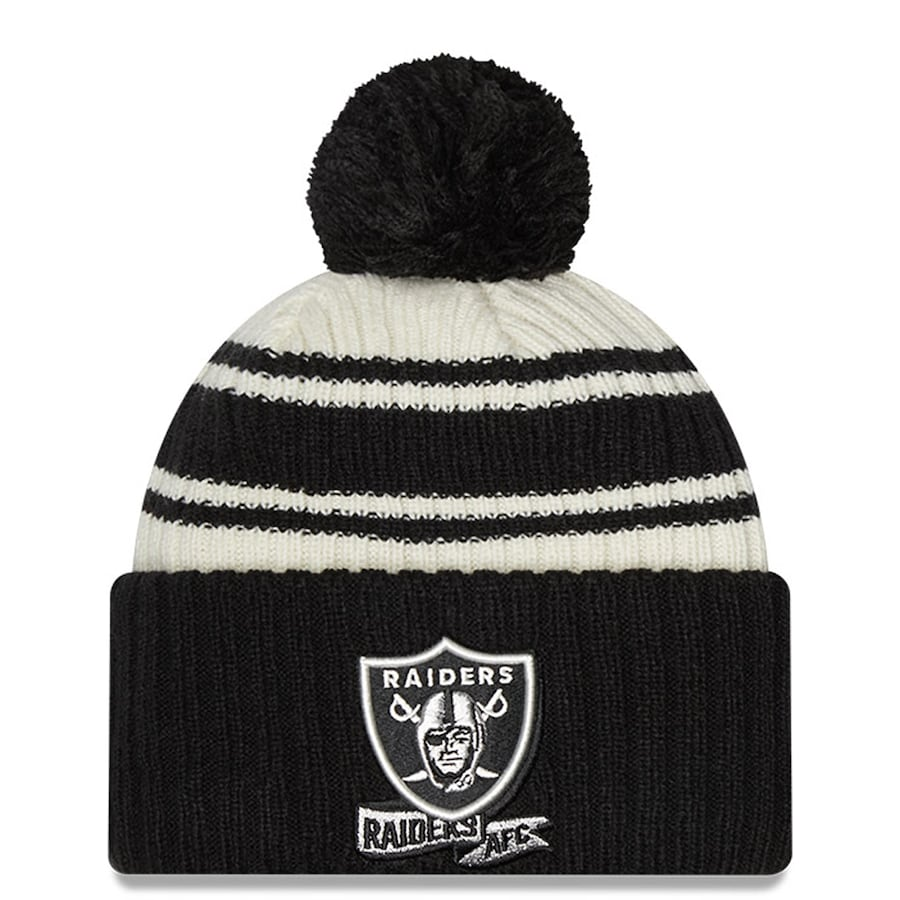 LAS VEGAS RAIDERS YOUTH 2022 SIDELINE SPORT CUFFED POM KNIT