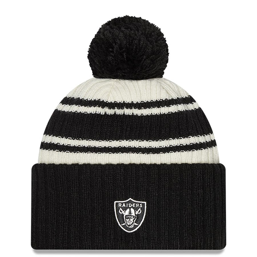LAS VEGAS RAIDERS YOUTH 2022 SIDELINE SPORT CUFFED POM KNIT