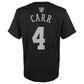 LAS VEGAS RAIDERS YOUTH DEREK CARR MAINLINER NOMBRE Y NÚMERO CAMISETA