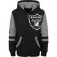 LAS VEGAS RAIDERS YOUTH FULL ZIP STADIUM COLOR BLOCK SWEATER