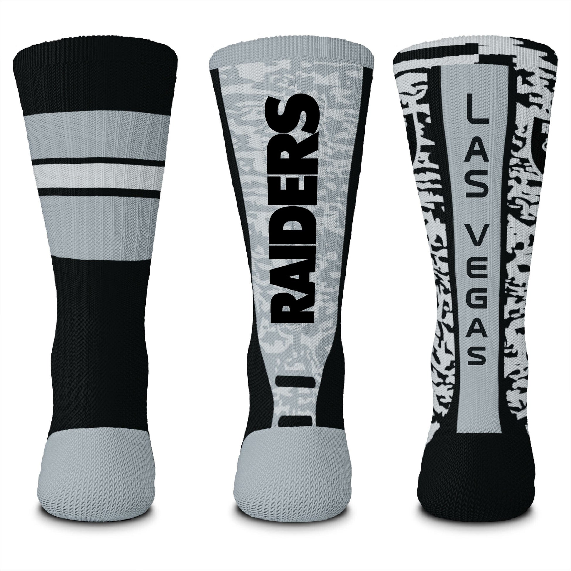 Youth for Bare Feet Las Vegas Raiders Stimulus 3-Pack Crew Socks Set