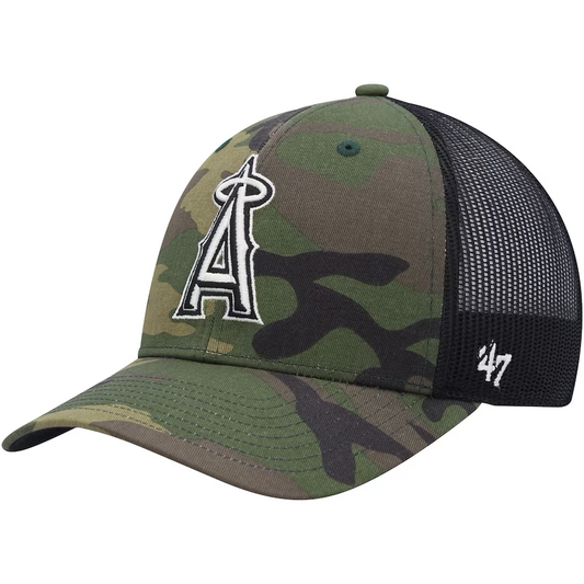 LOS ANGELES ANGELS 47' BRAND TRUCKER HAT - CAMO