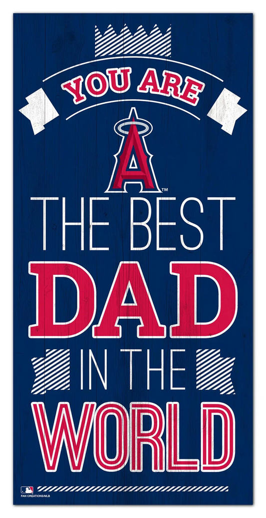 LOS ANGELES ANGELS EL MEJOR PAPÁ DEL MUNDO 6"X12" SIGN