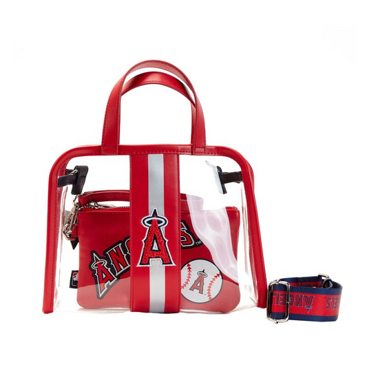 LOS ANGELES ANGELS LOUNGEFLY STADIUM CROSSBODY BAG WITH POUCH