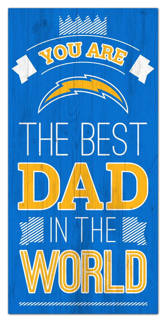 LOS ANGELES CHARGERS BEST DAD IN THE WORLD 6"X12" SIGN