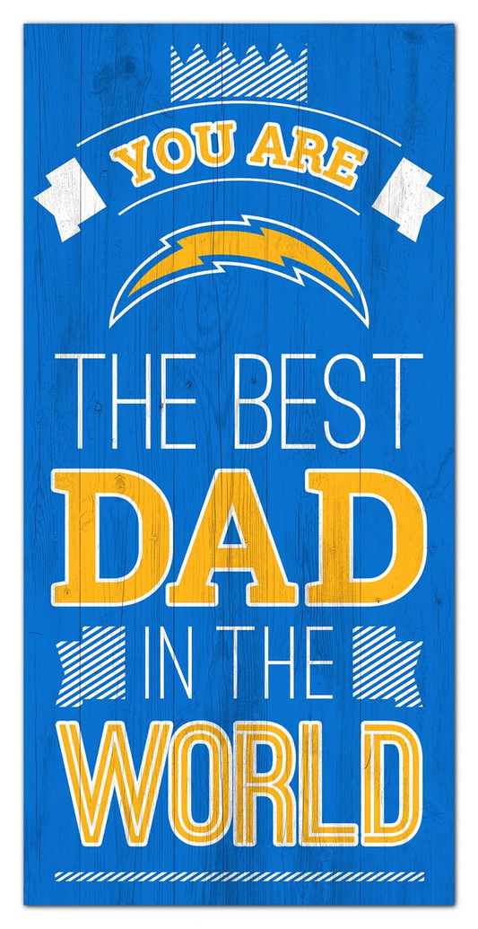 LOS ANGELES CHARGERS EL MEJOR PAPÁ DEL MUNDO 6"X12" SIGN