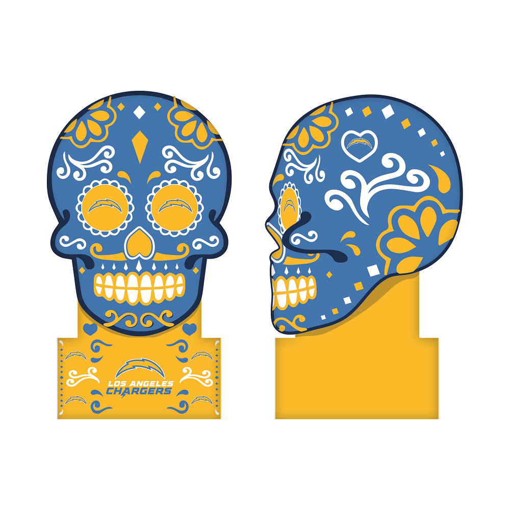 LOS ANGELES CHARGERS DIA DE LOS MUERTOS ESTATUA DE CALAVERA DE AZÚCAR