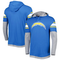 SUDADERA DE HOMBRE DE MANGA LARGA EN 2 TONOS CON CAPUCHA Y CAPUCHA DE LOS ANGELES CHARGERS