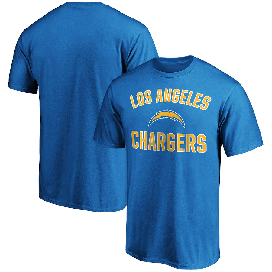 LOS ANGELES CHARGERS MEN'S VICTORY ARCH TEE - POWDER BLUE