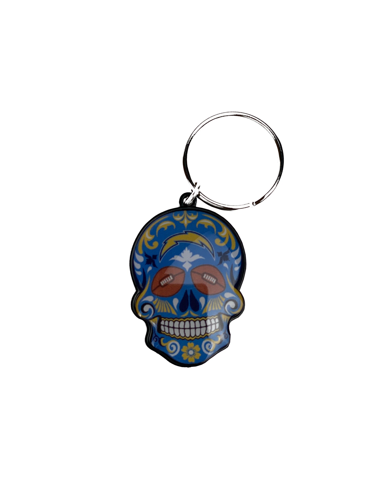 LOS ANGELES CHARGERS SUGAR SKULL KEYCHAIN