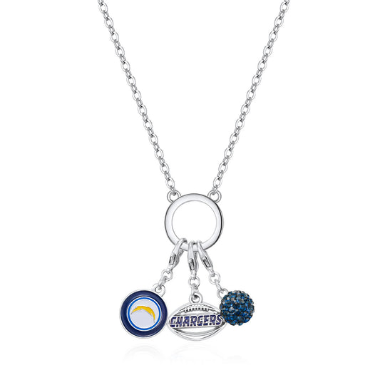 LOS ANGELES CHARGERS TRIPLE CHARM NECKLACE