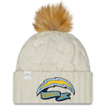 LOS ANGELES CHARGERS WOMEN'S 2022 SIDELINE CUFFED KNIT - CREAM