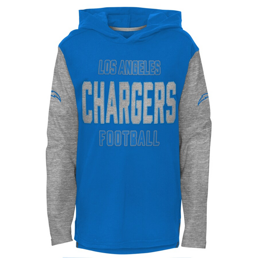 LOS ANGELES CHARGERS YOUTH HERITAGE HOODED LONG SLEEVE T-SHIRT