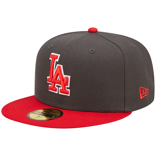 LOS ANGELES DODGERS 2-TONE COLOR PACK 59FIFTY FITTED HAT - CHARCOAL/ RED