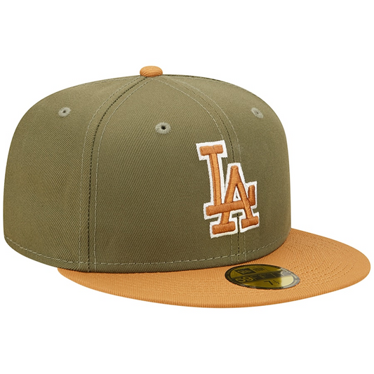 LOS ANGELES DODGERS 2-TONE COLOR PACK 59FIFTY SOMBRERO AJUSTADO - OLIVA/ MARRÓN