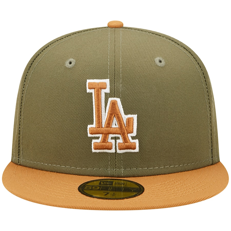 Los Angeles Dodgers Hat 7-1/2 New Era 59FIFTY Fitted Cap Brown