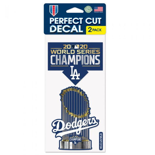 LOS ANGELES DODGERS 2020 WORLD SERIES CHAMPS SET DE CALCOMANÍAS TROQUELADAS DE 2 PAQUETES