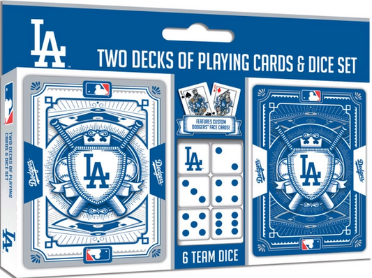 LOS ANGELES DODGERS 2 PACK CARD AND DICE SET