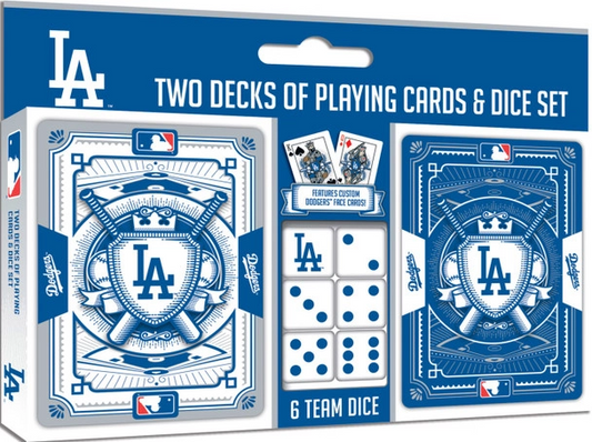 LOS ANGELES DODGERS 2PK SET DE TARJETAS Y DADOS