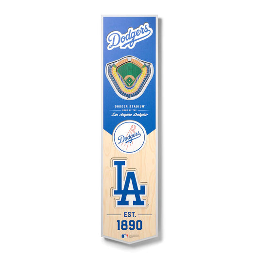 LOS ANGELES DODGERS 3D STADIUM VIEW BANNER DE MADERA