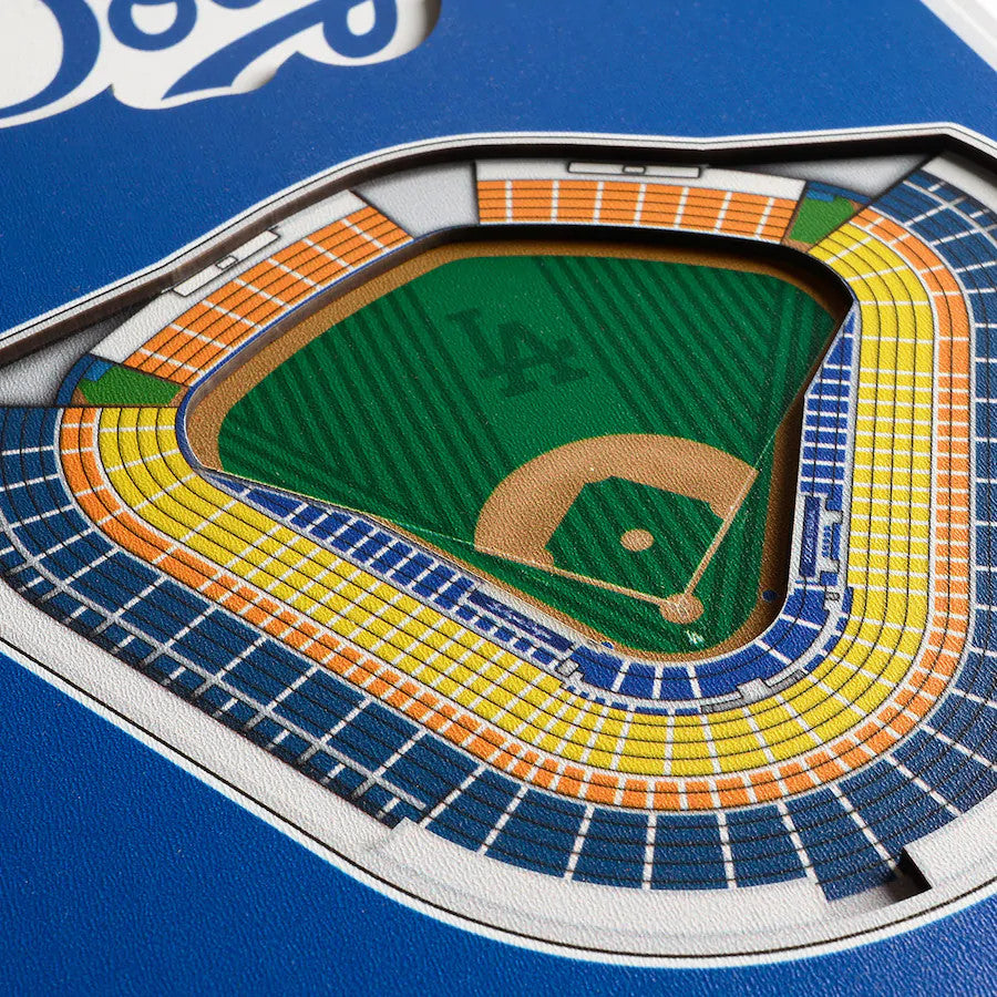 LOS ANGELES DODGERS 3D STADIUM VIEW BANNER DE MADERA