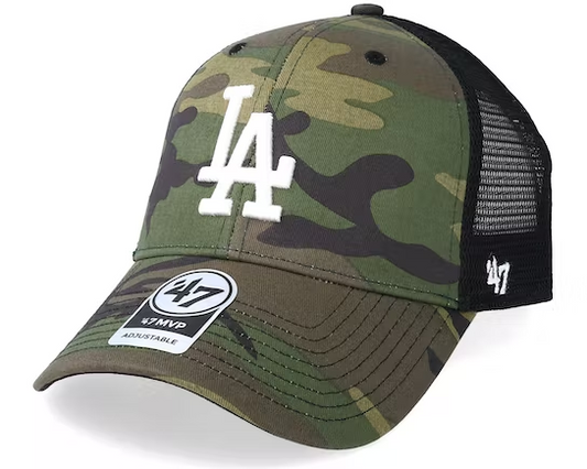 LOS ANGELES DODGERS 47 BRAND ADJUSTABLE TRUCKER HAT - CAMO