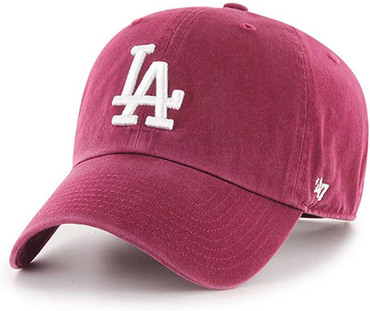 LOS ANGELES DODGERS ADJUSTABLE 47 BRAND CLEAN UP HAT-CARDINAL