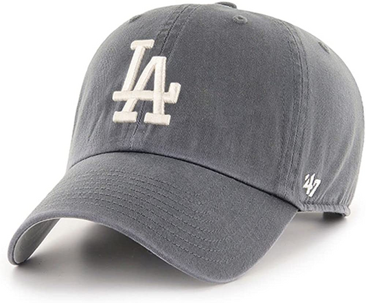 LOS ANGELES DODGERS ADJUSTABLE 47 BRAND CLEAN UP HAT - CHARCOAL